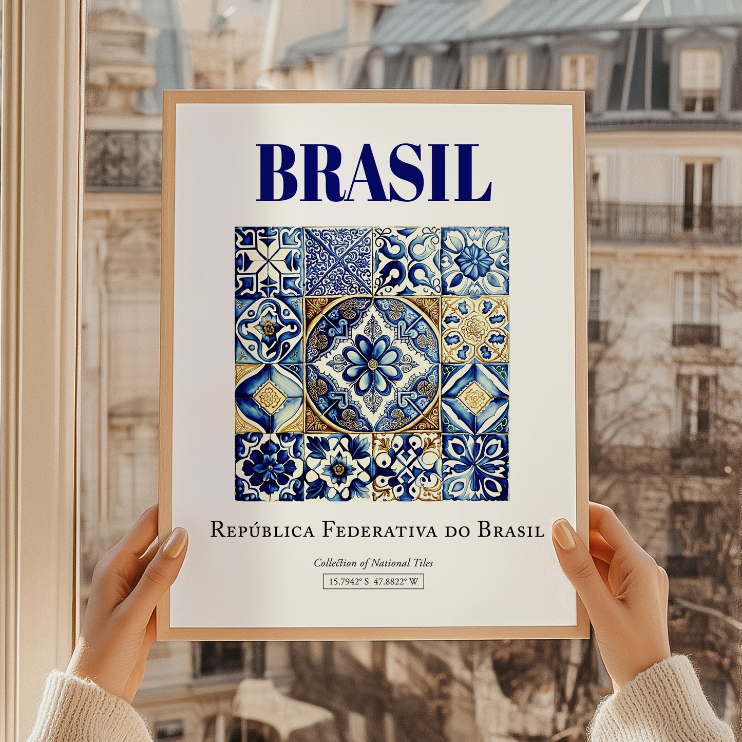 Azulejo, Brasil – Travel Poster