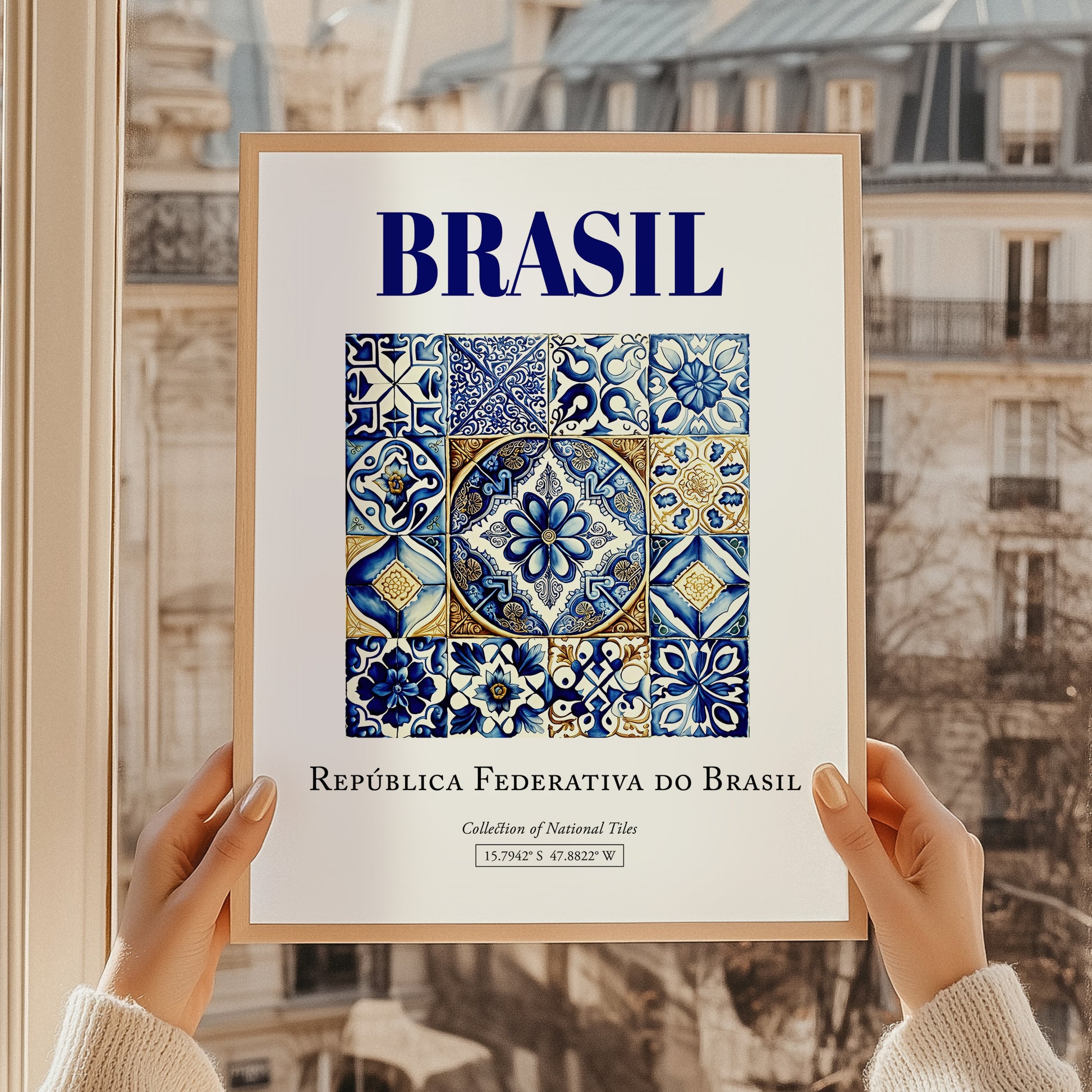 Azulejo, Brasil – Travel Poster