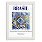 Azulejo, Brasil – Travel Poster, placed in minimal white frame