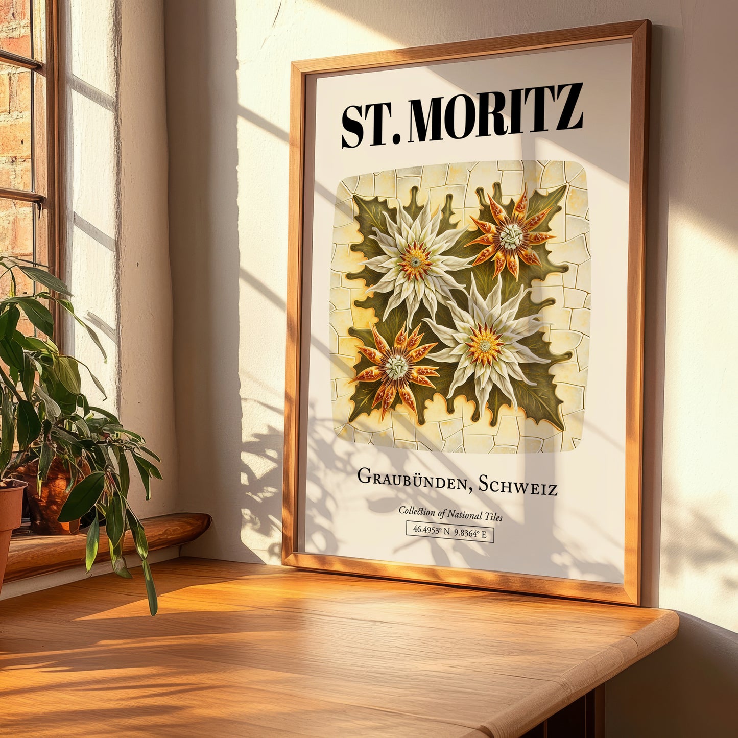 St. Moritz, Switzerland – World Heritage Travel Poster, clean layout with no caption