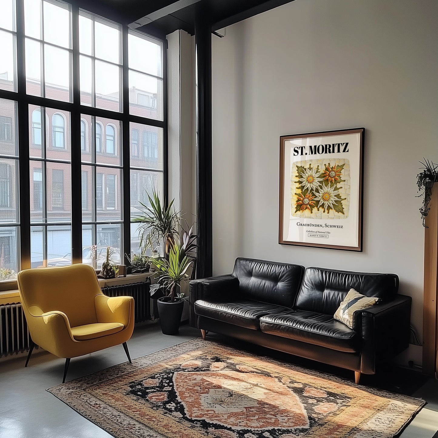 St. Moritz, Switzerland – World Heritage Travel Poster, unframed on coastal sand