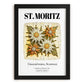 St. Moritz, Switzerland – World Heritage Travel Poster, in sleek black frame