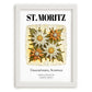 St. Moritz, Switzerland – World Heritage Travel Poster, placed in minimal white frame