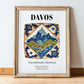 Davos, Switzerland – World Travel Art, in wooden frame leaning on the floor