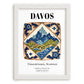 Davos, Switzerland – World Travel Art, placed in minimal white frame