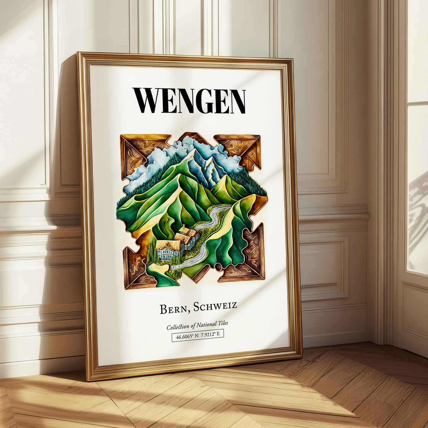 Wengen, Switzerland – Travel Poster, styled in a charming Paris street view