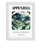 Appenzell, Switzerland – Illustrated Travel Poster, placed in minimal white frame