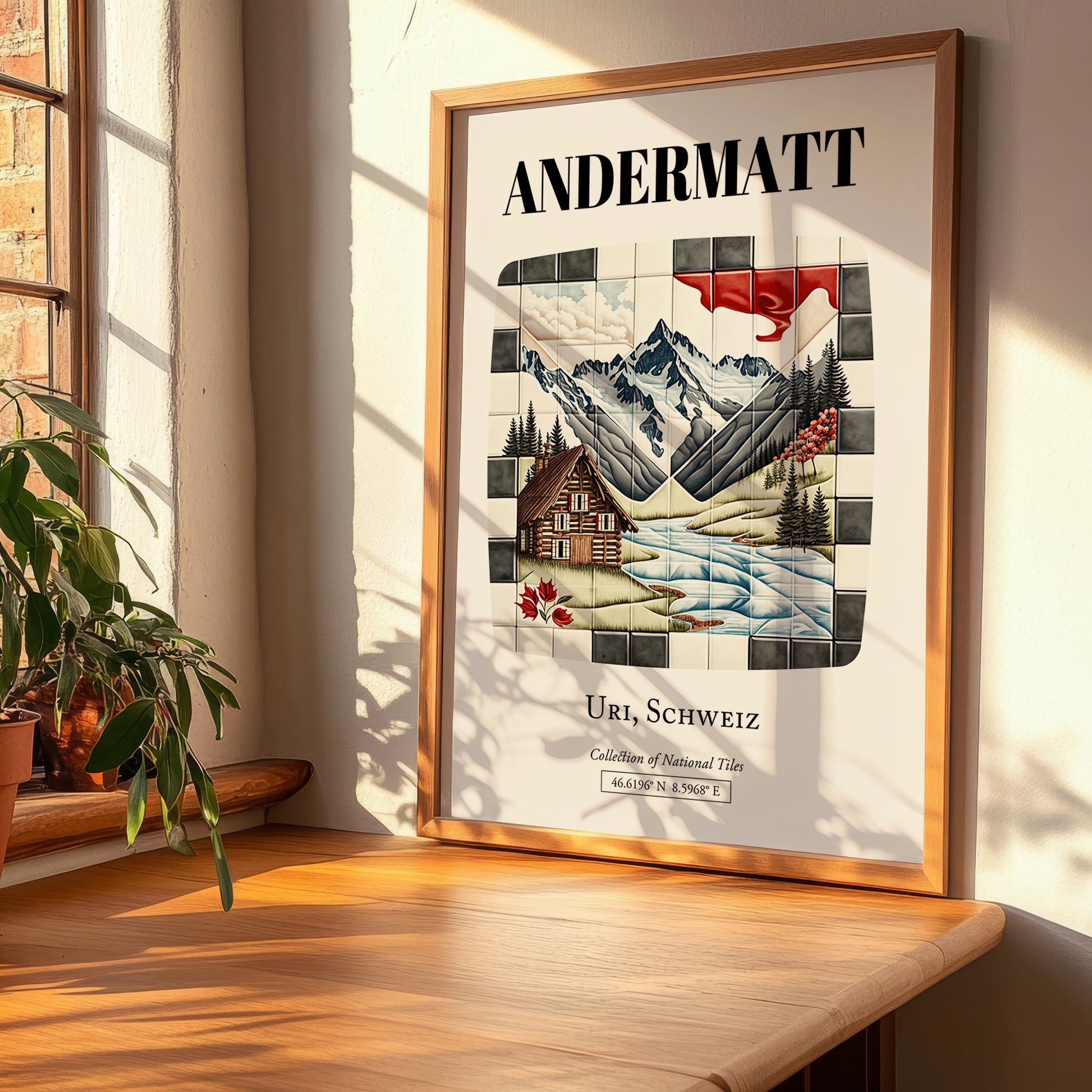 Andermatt, Switzerland – Travel Poster, clean layout with no caption