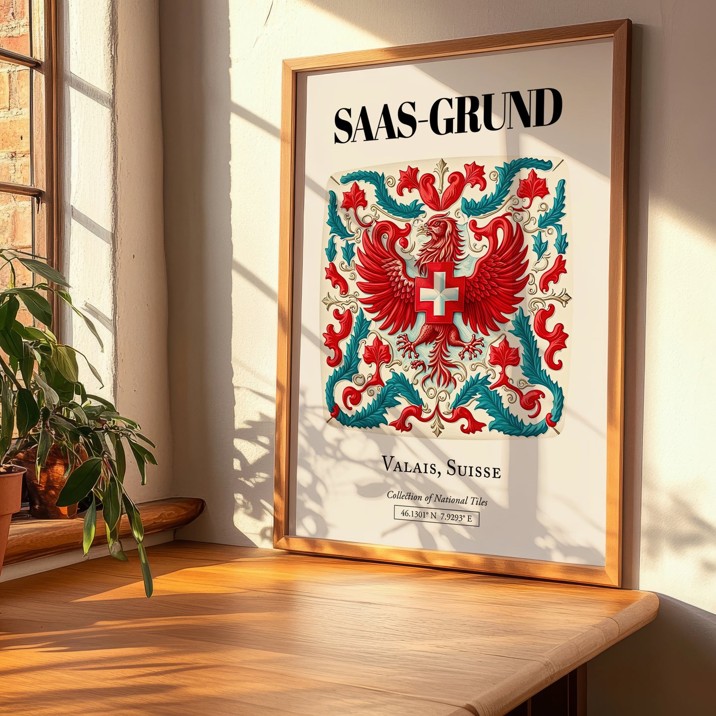 Saas-grund, Switzerland – Travel Poster, clean layout with no caption