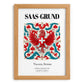Saas-grund, Switzerland – Travel Poster, set in oak frame