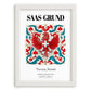 Saas-grund, Switzerland – Travel Poster, placed in minimal white frame