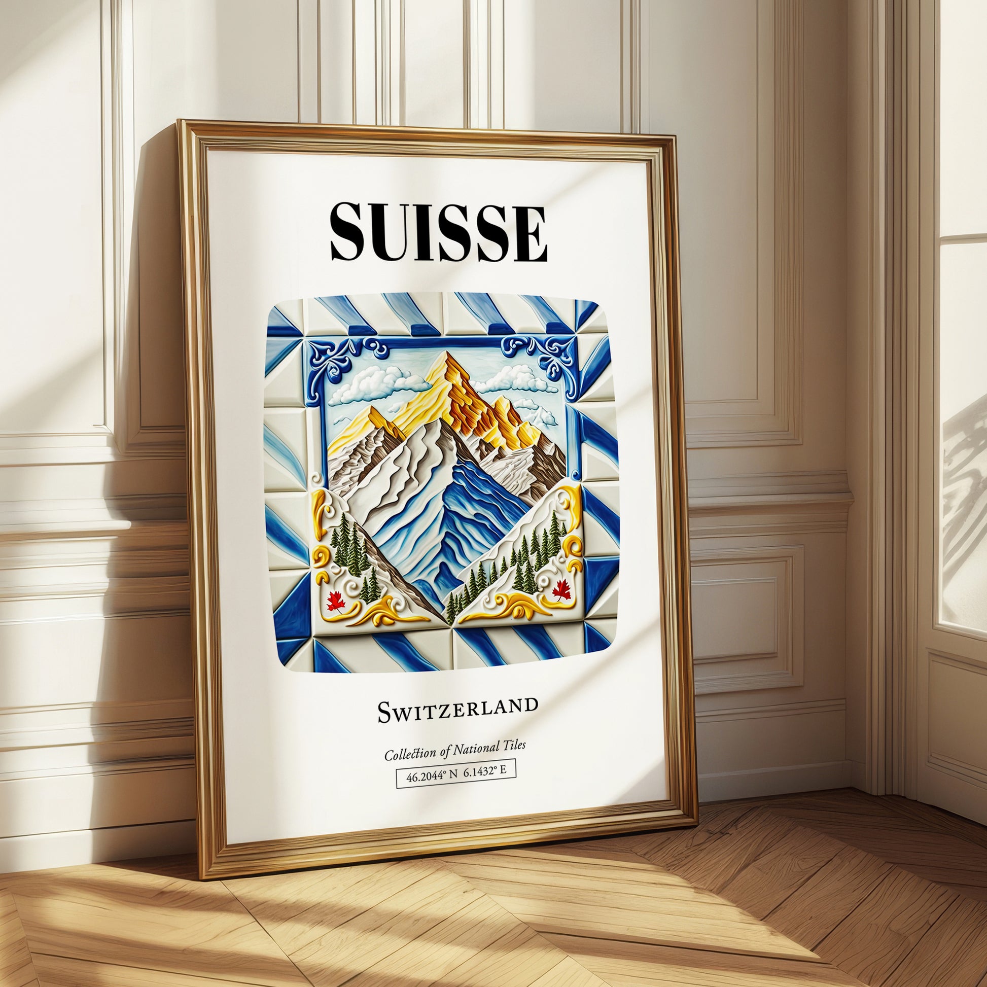 Suisse, Switzerland – Travel Print, styled in a charming Paris street view