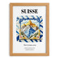 Suisse, Switzerland – Travel Print, set in oak frame