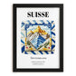 Suisse, Switzerland – Travel Print, in sleek black frame