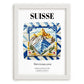 Suisse, Switzerland – Travel Print, placed in minimal white frame