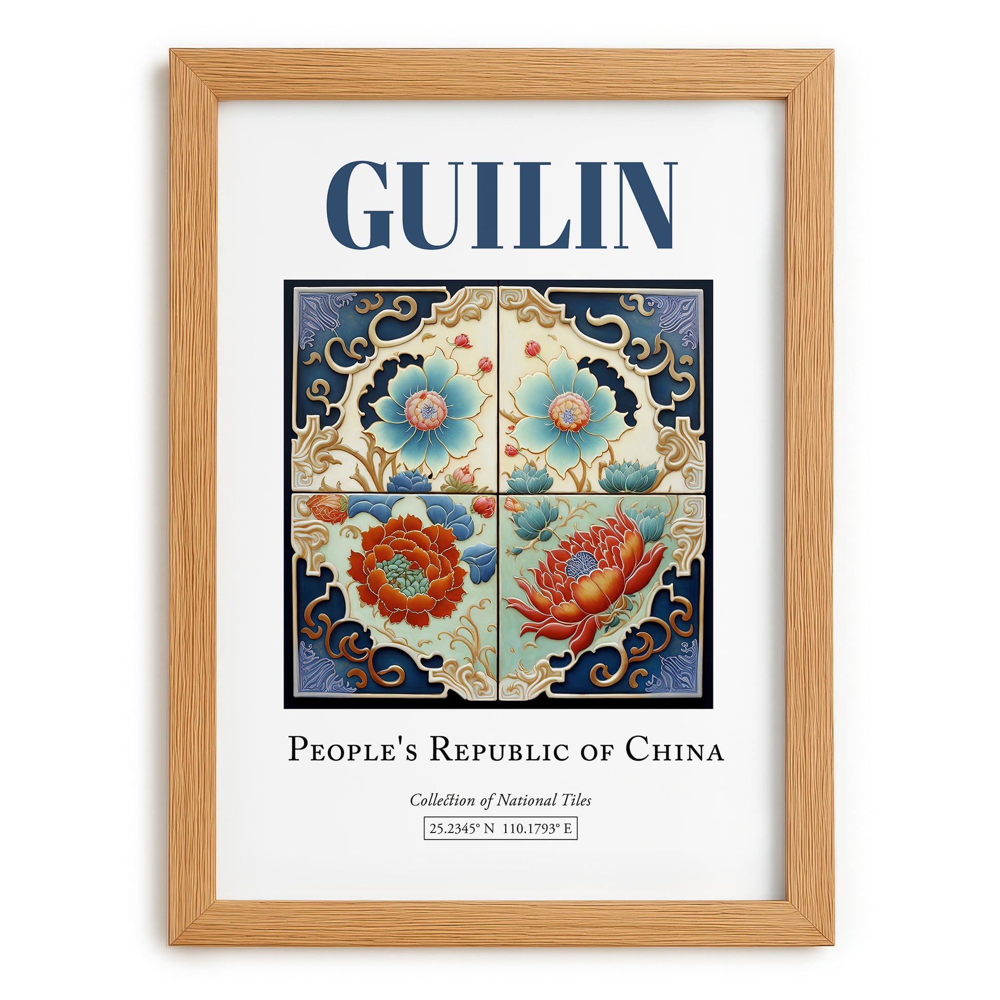 Guilin, China – Travel Print, set in oak frame