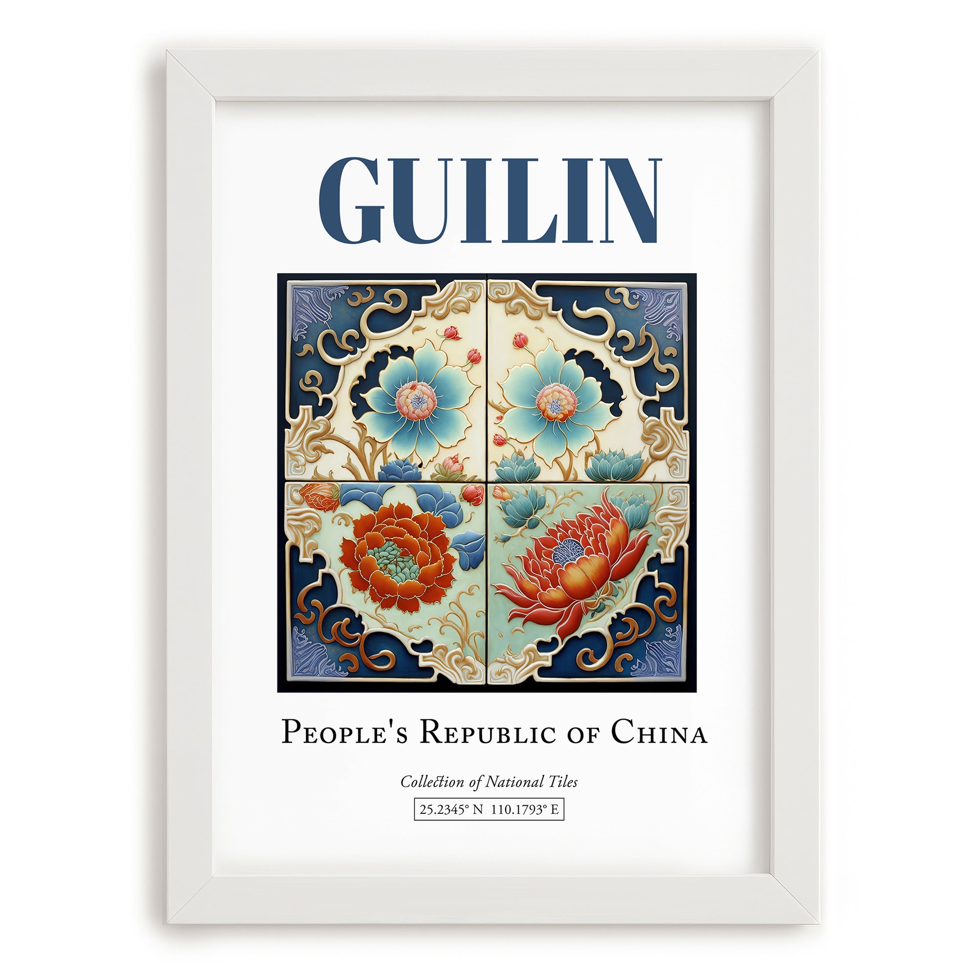 Guilin, China – Travel Print, placed in minimal white frame