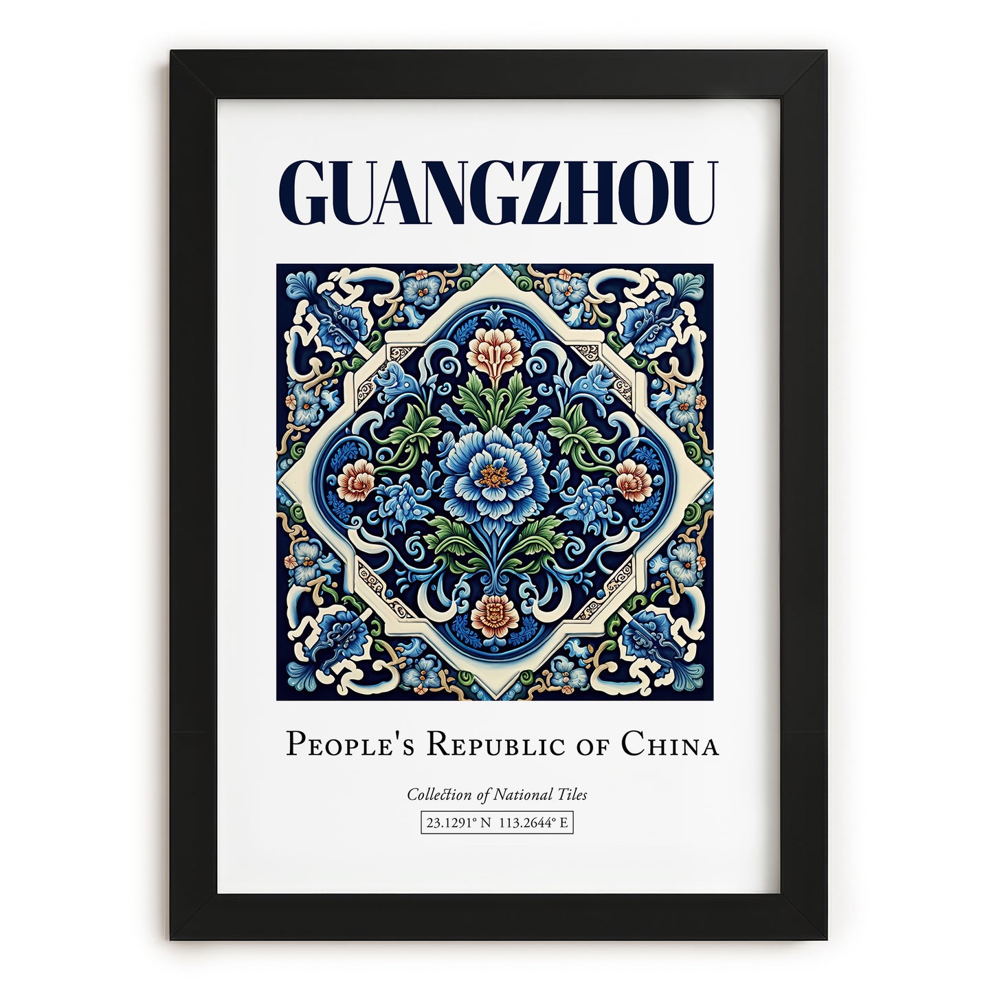 Guangzhou, China – Travel Poster, in sleek black frame
