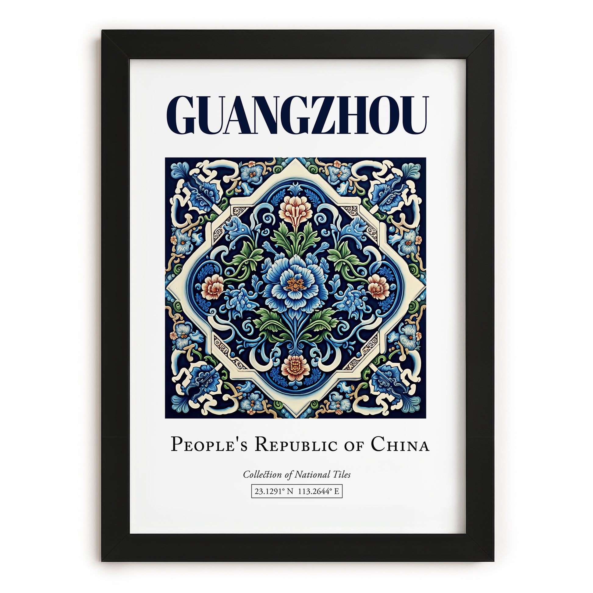 Guangzhou, China – Travel Poster, in sleek black frame
