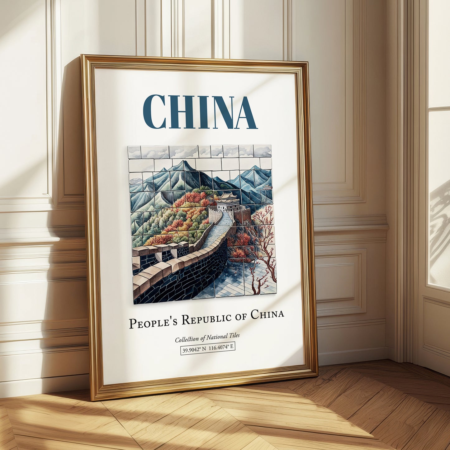 China, China – Travel Print, styled in a charming Paris street view