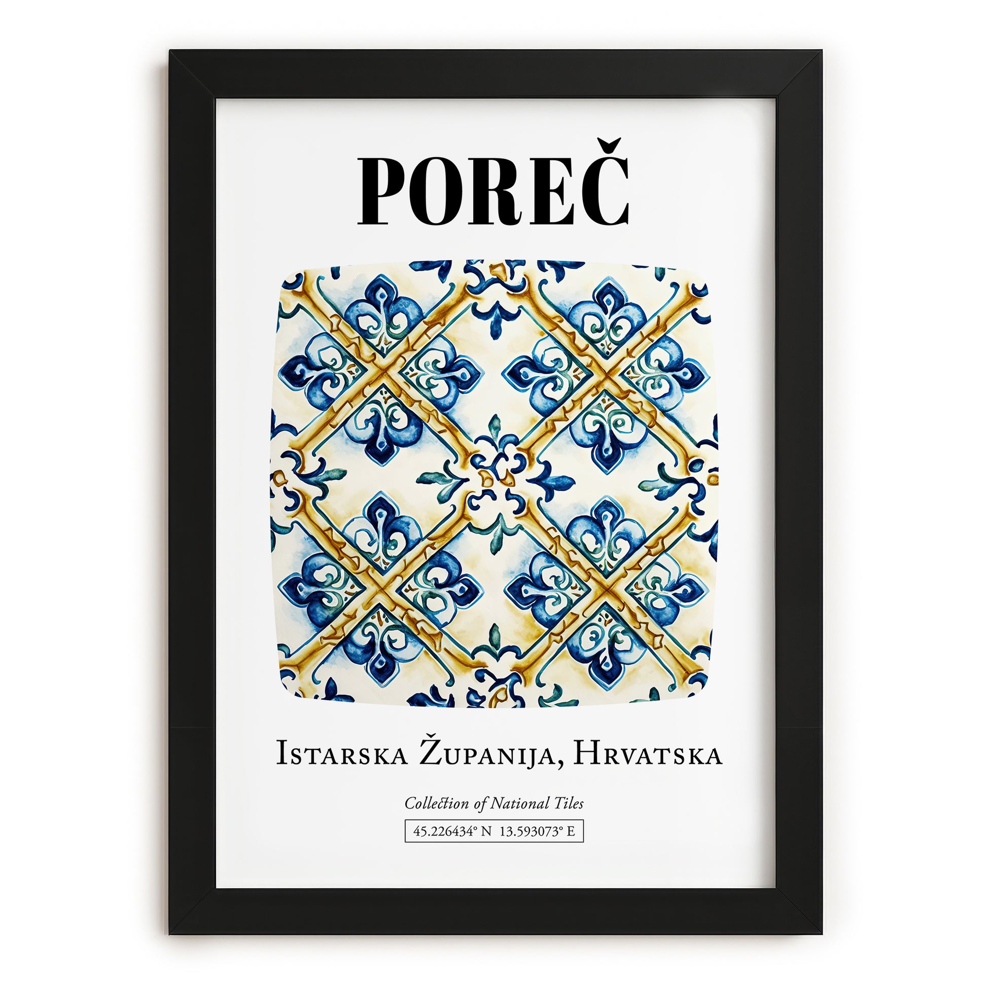 Poreč, Croatia – Travel Print, in sleek black frame