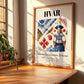 Hvar, Croatia – Travel Poster, clean layout with no caption