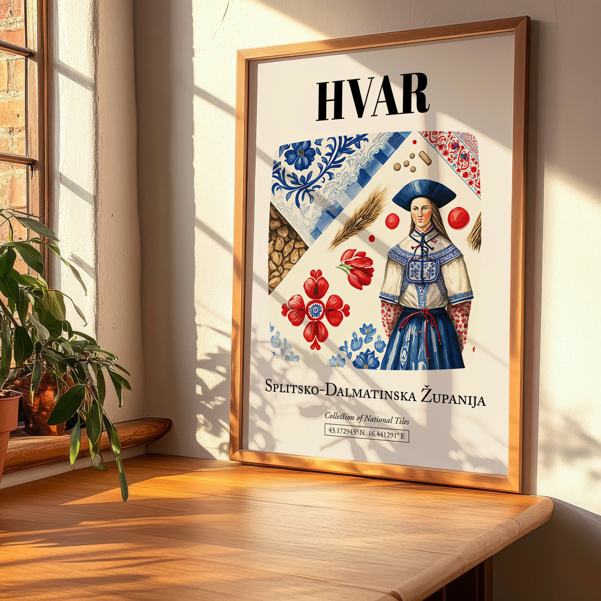 Hvar, Croatia – Travel Poster, clean layout with no caption