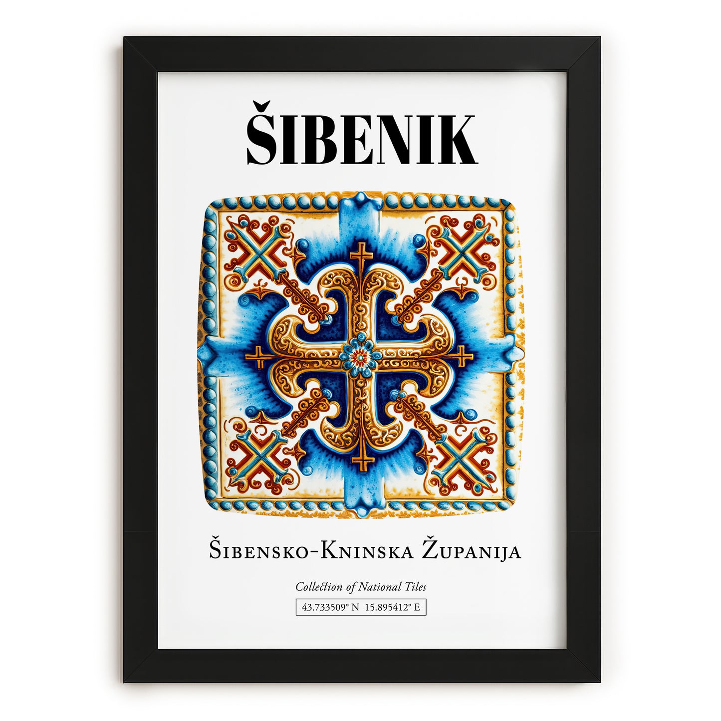 Šibenik, Croatia – Travel Print, in sleek black frame