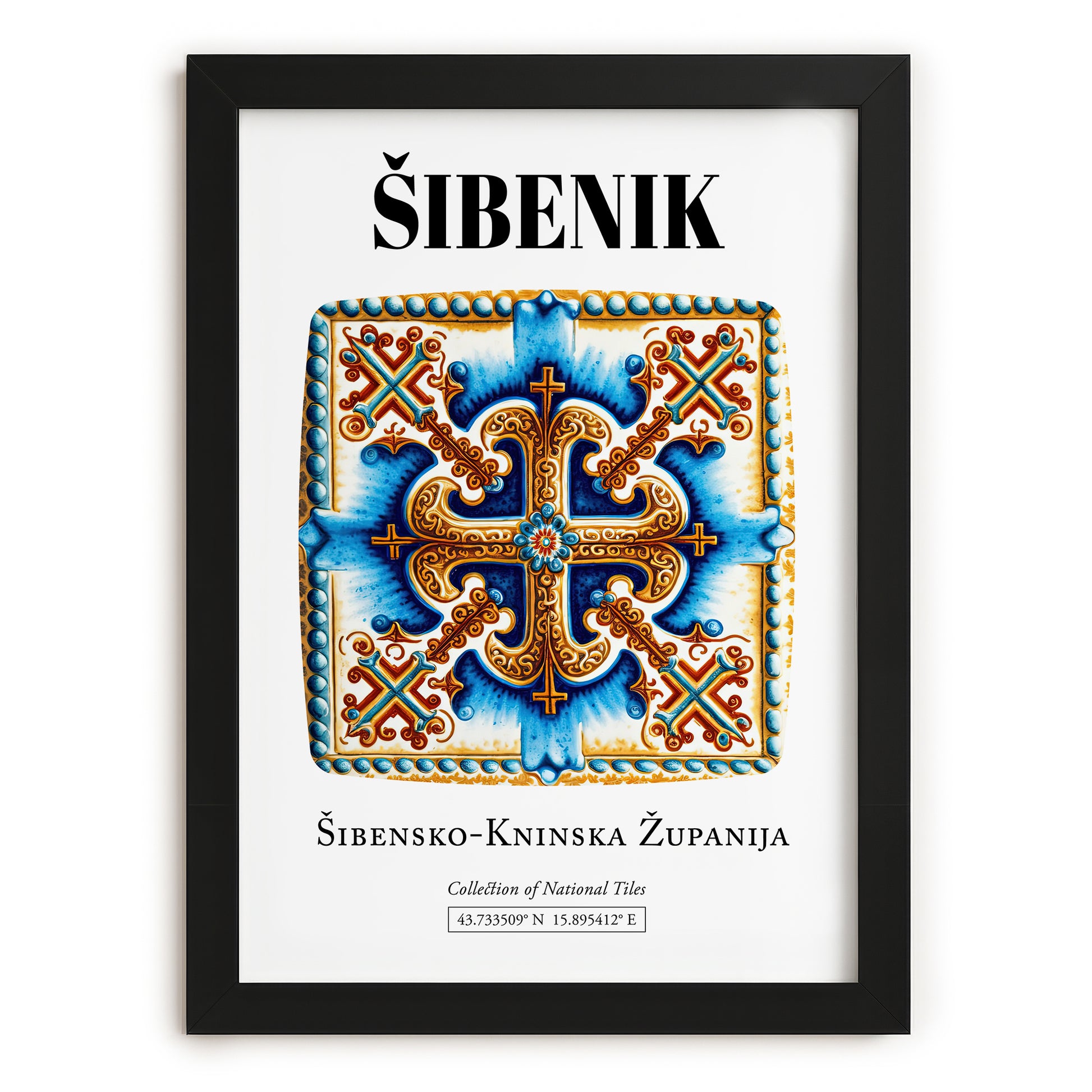 Šibenik, Croatia – Travel Print, in sleek black frame