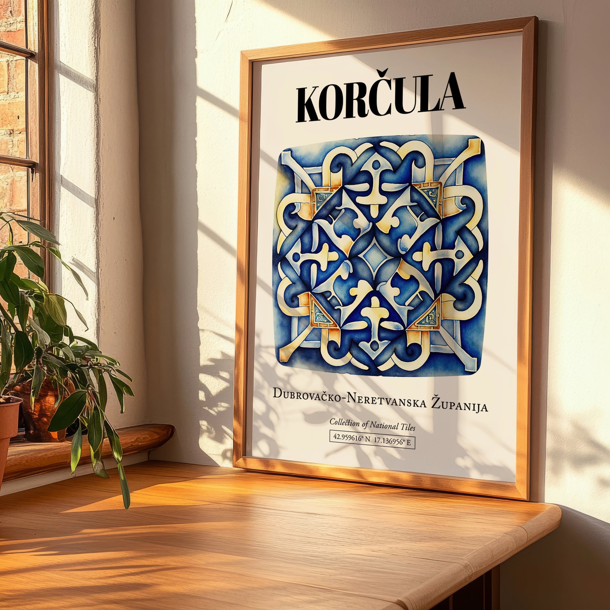 Korčula, Croatia – Country Culture Poster, clean layout with no caption