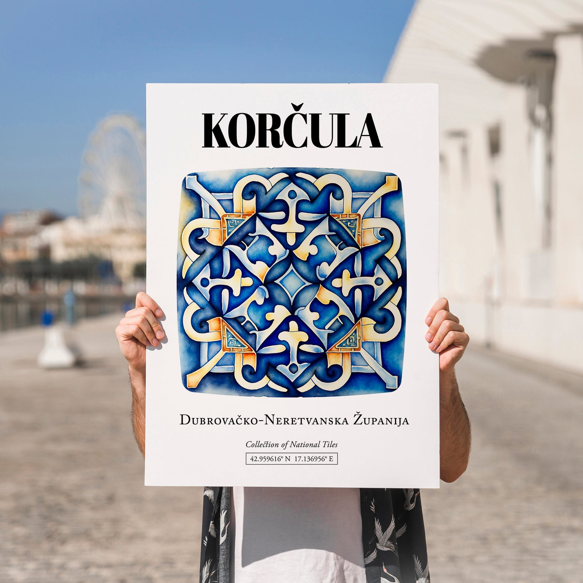 Korčula, Croatia – Country Culture Poster, no-text version framed in wood