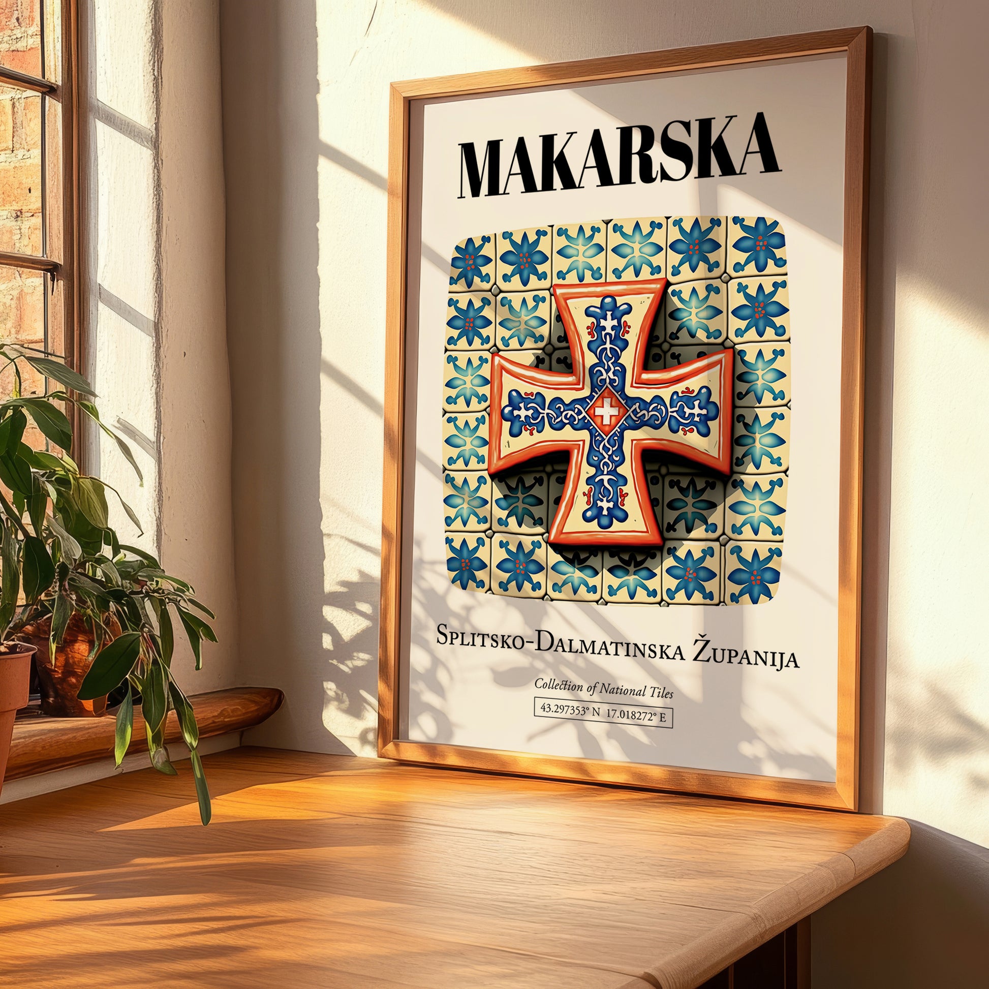 Makarska, Croatia – Retro Travel Poster, clean layout with no caption