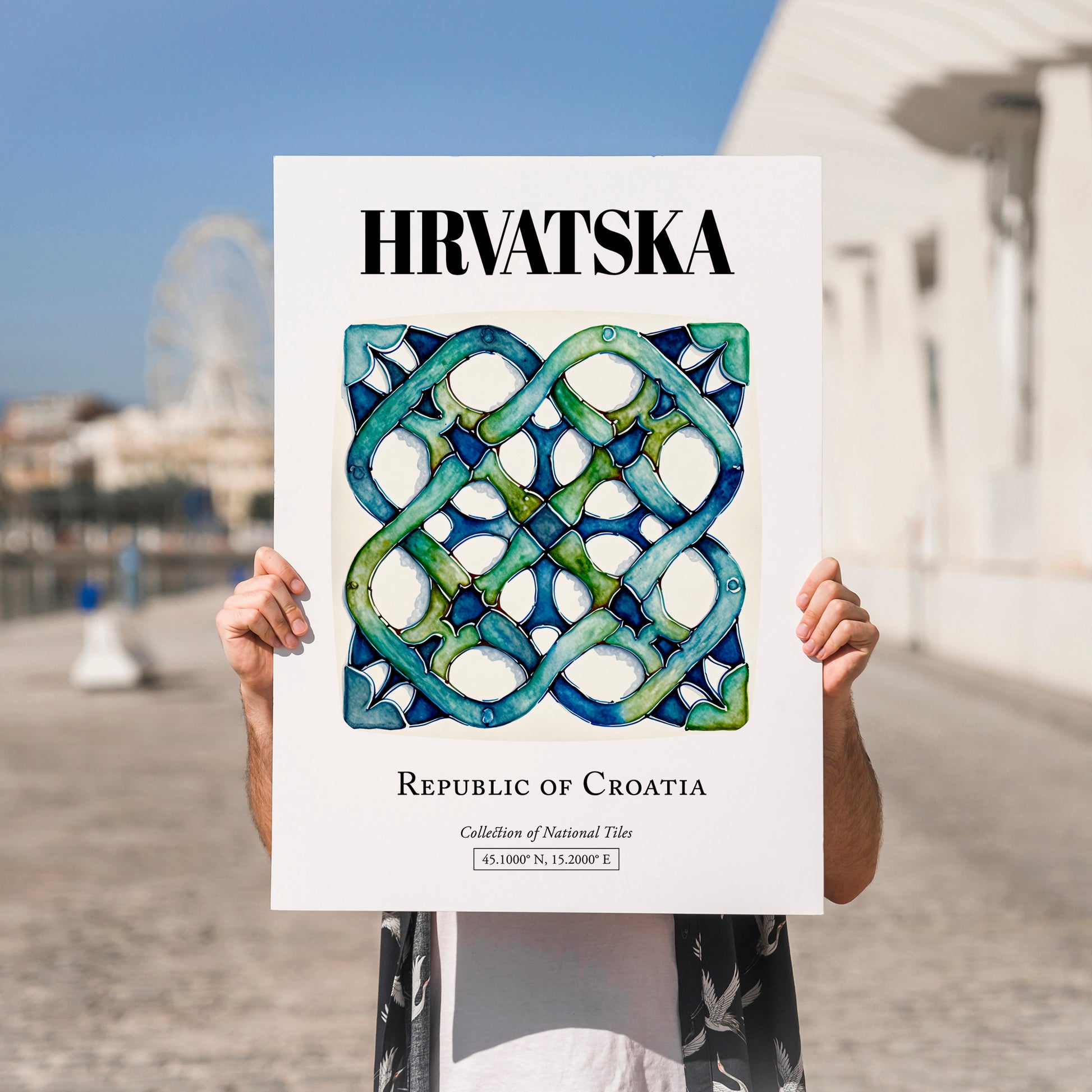 Hrvatska, Croatia – Travel Poster, no-text version framed in wood