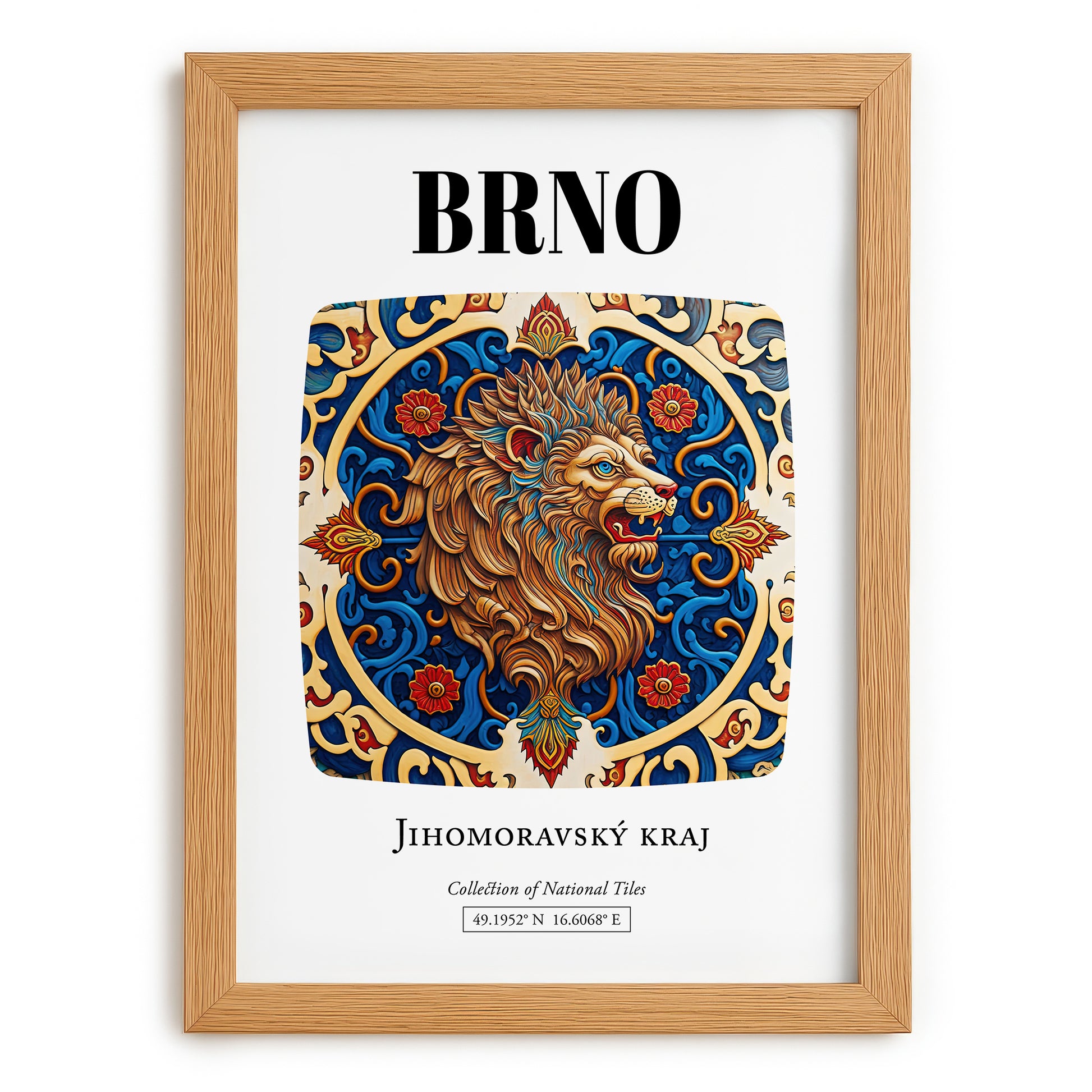 Brno, Czech Republic – Country Culture Poster, set in oak frame