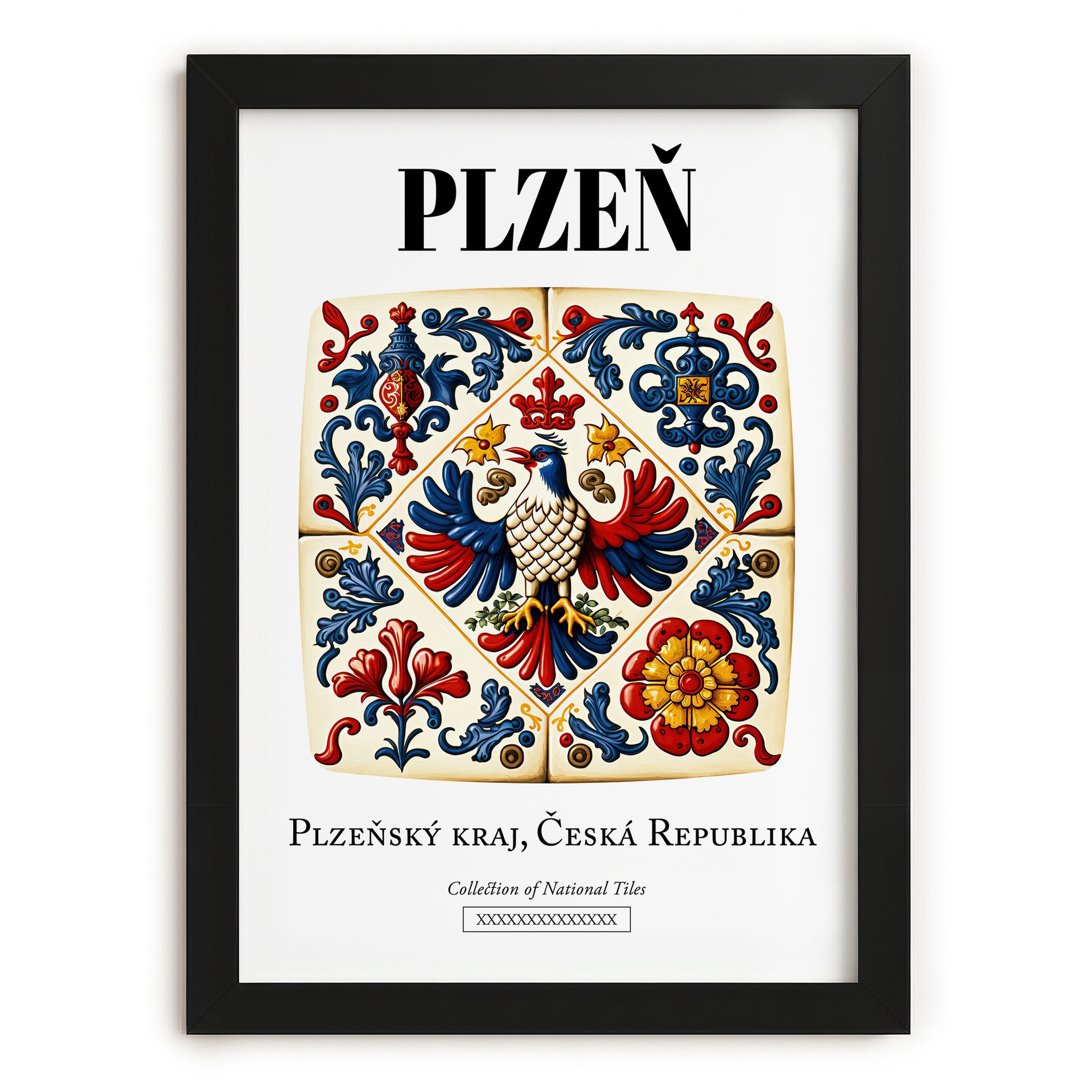 Plzeň, Czech Republic – Travel Print, in sleek black frame