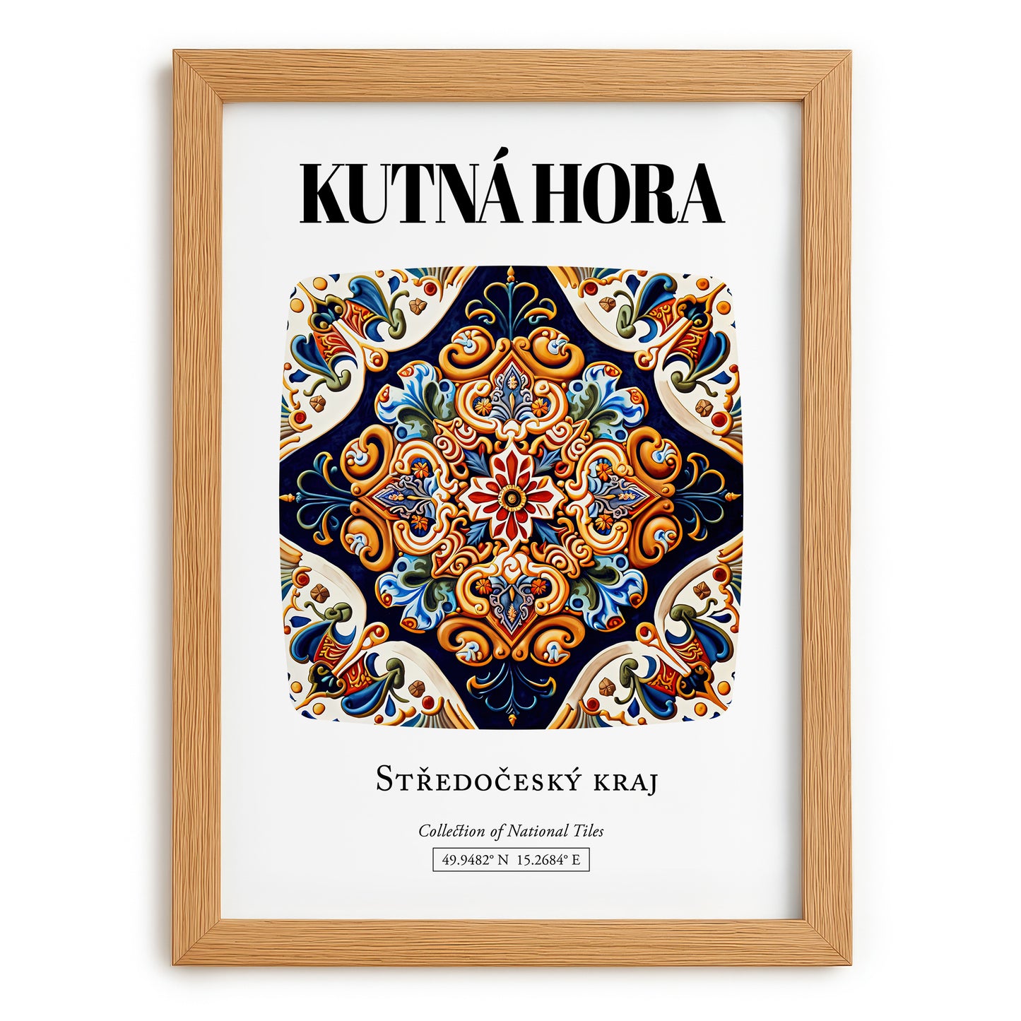 Plzeň, Czech Republic – Travel Poster, set in oak frame