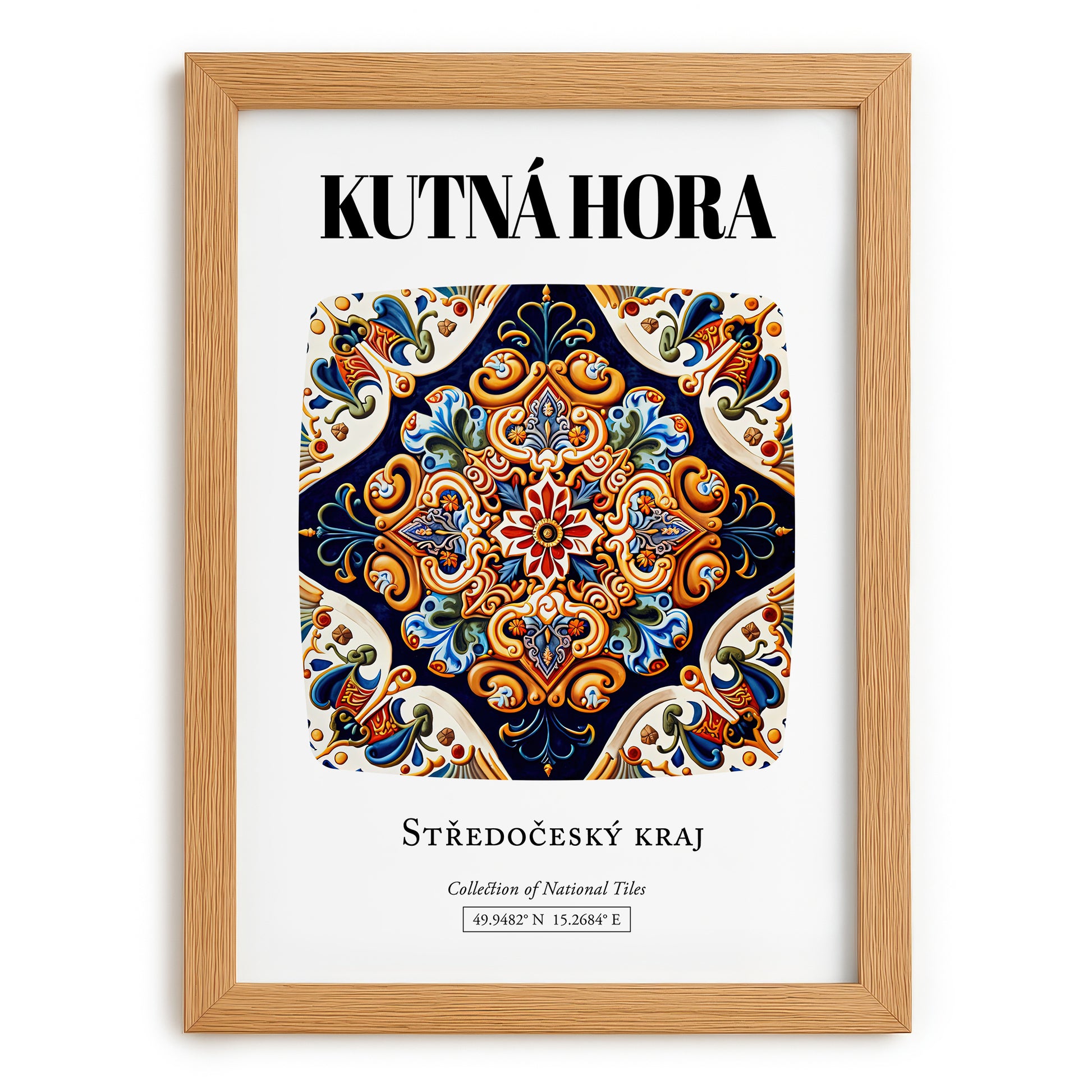 Plzeň, Czech Republic – Travel Poster, set in oak frame