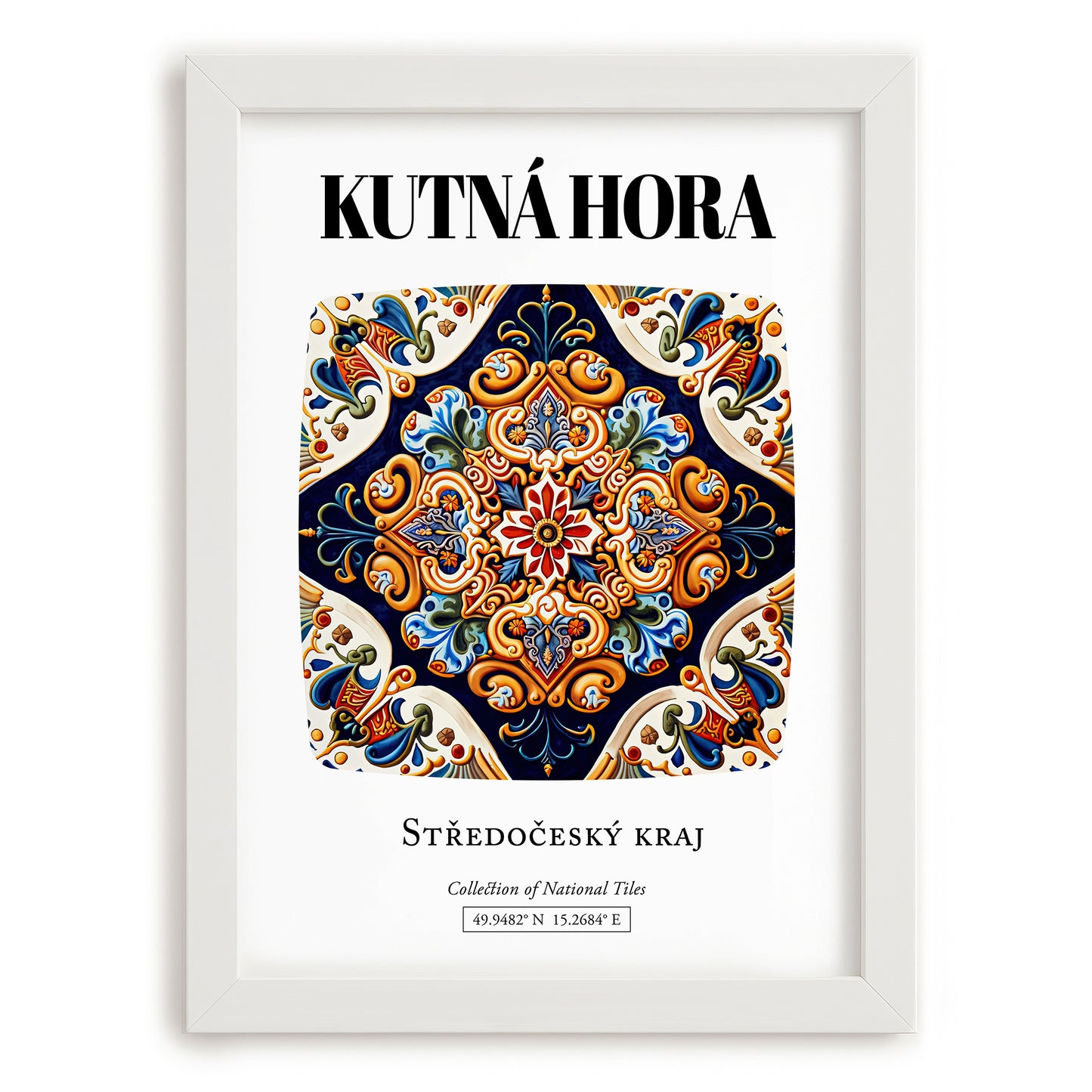 Plzeň, Czech Republic – Travel Poster, placed in minimal white frame