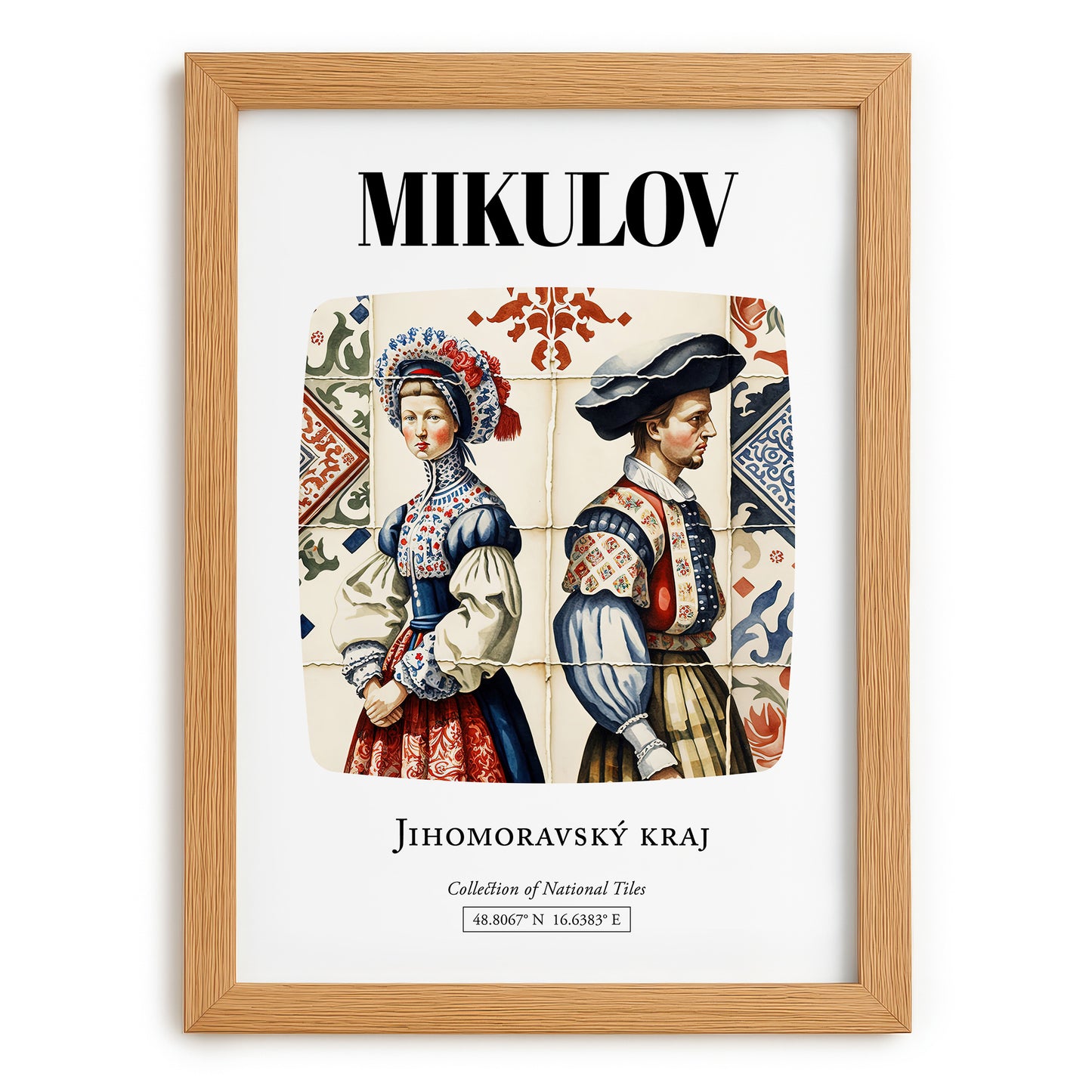 Mikulov, Czech Republic – Travel Print, set in oak frame