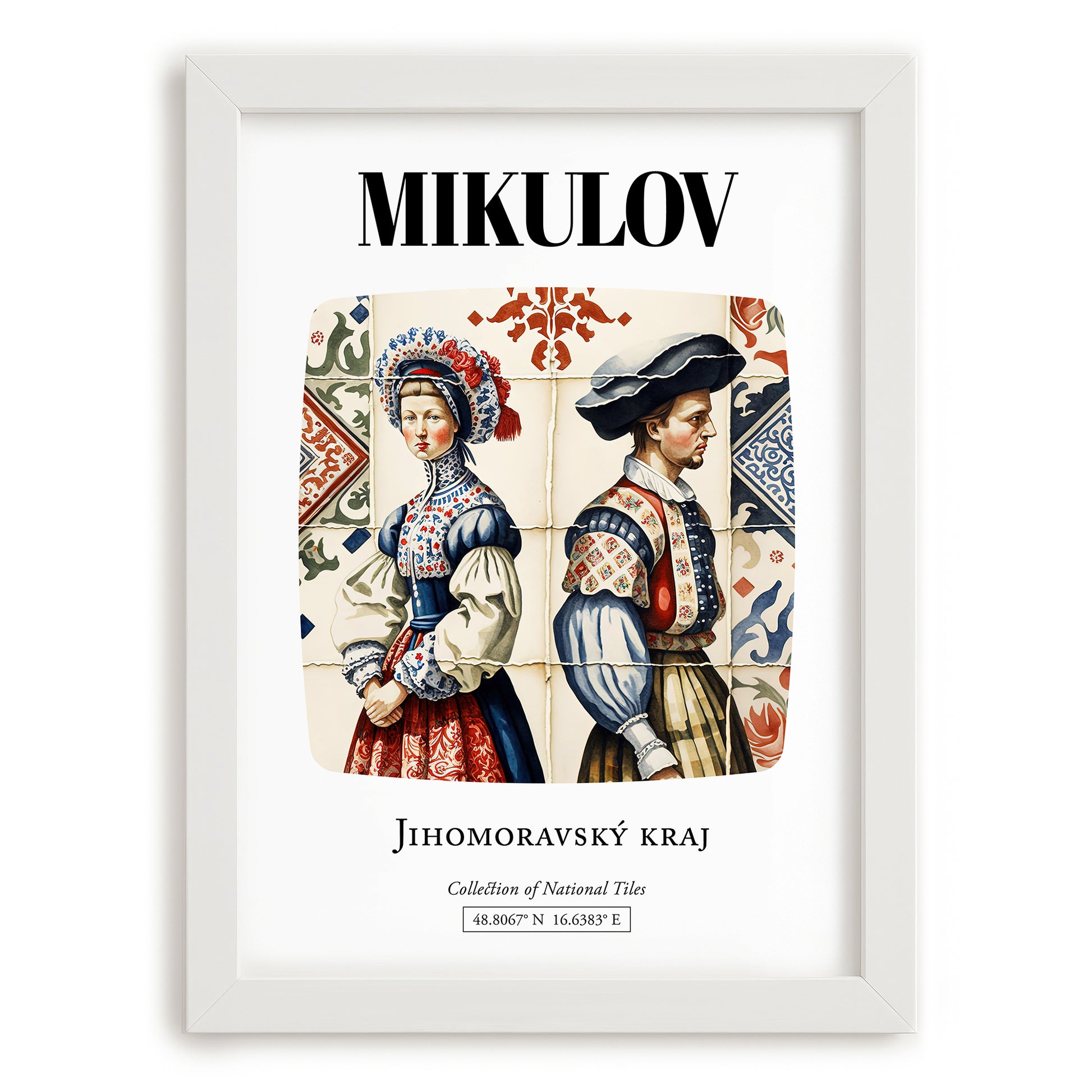 Mikulov, Czech Republic – Travel Print, placed in minimal white frame