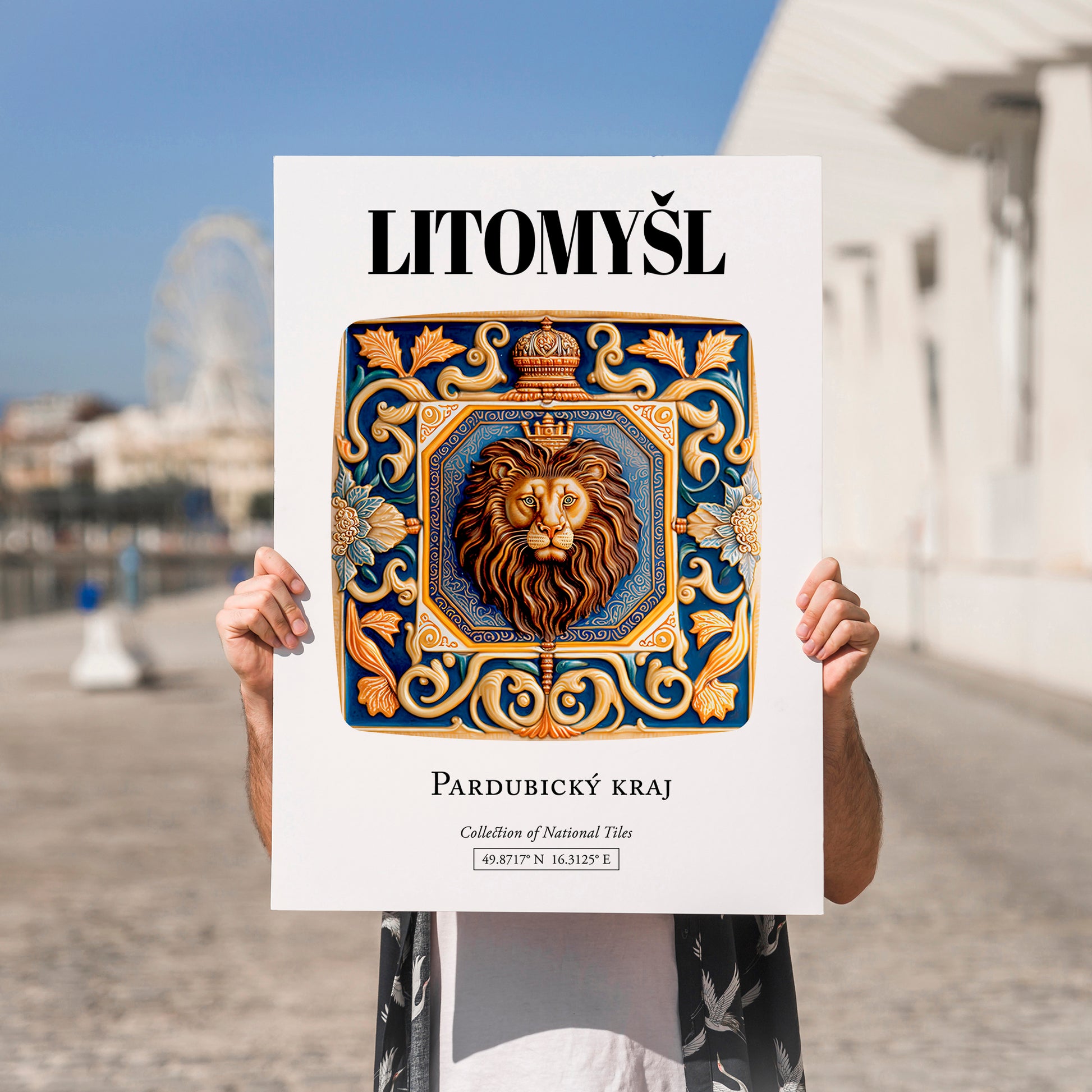 Litomyšl, Czech Republic – Travel Print, no-text version framed in wood