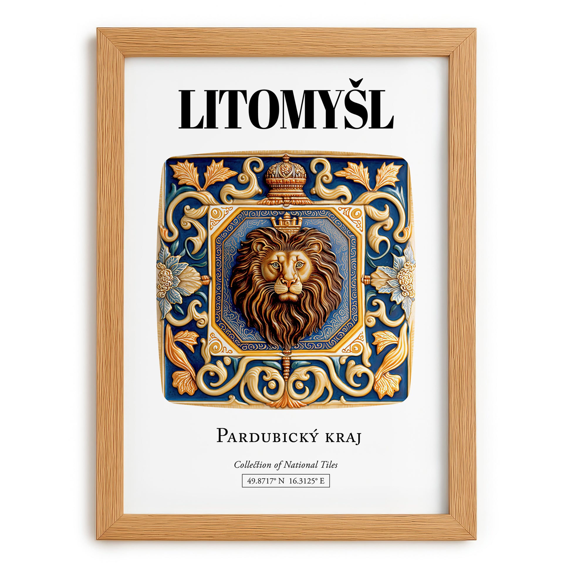 Litomyšl, Czech Republic – Travel Print, set in oak frame