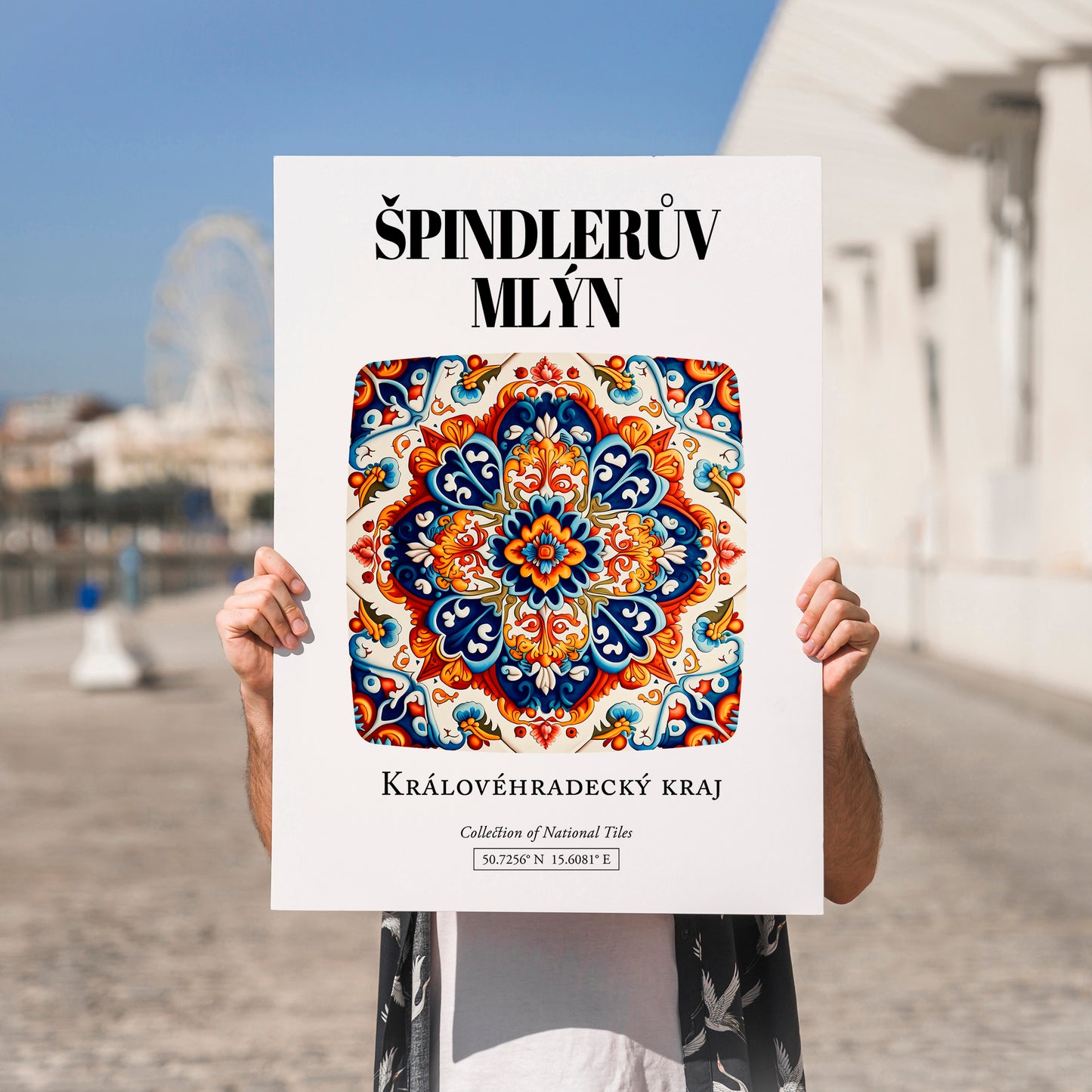 Špindlerův Mlýn, Czech Republic – Travel Destination Art, no-text version framed in wood