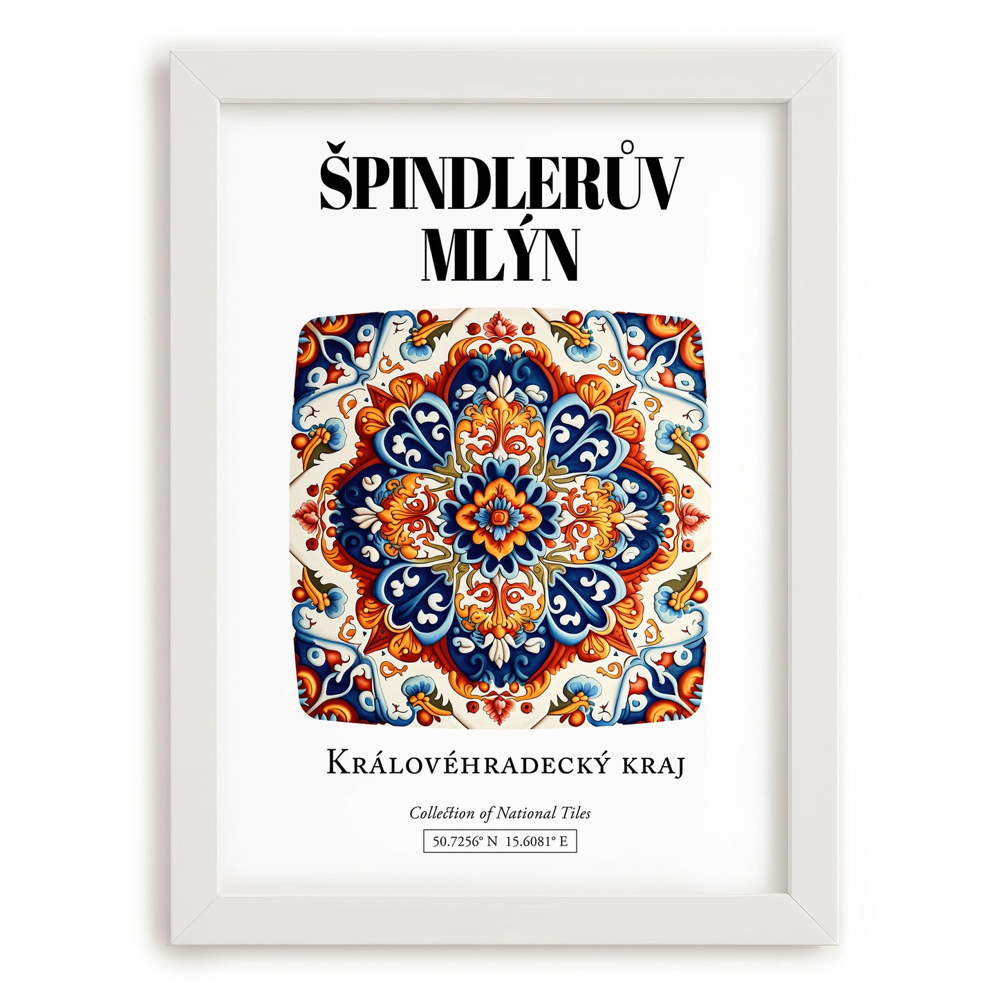 Špindlerův Mlýn, Czech Republic – Travel Destination Art, placed in minimal white frame