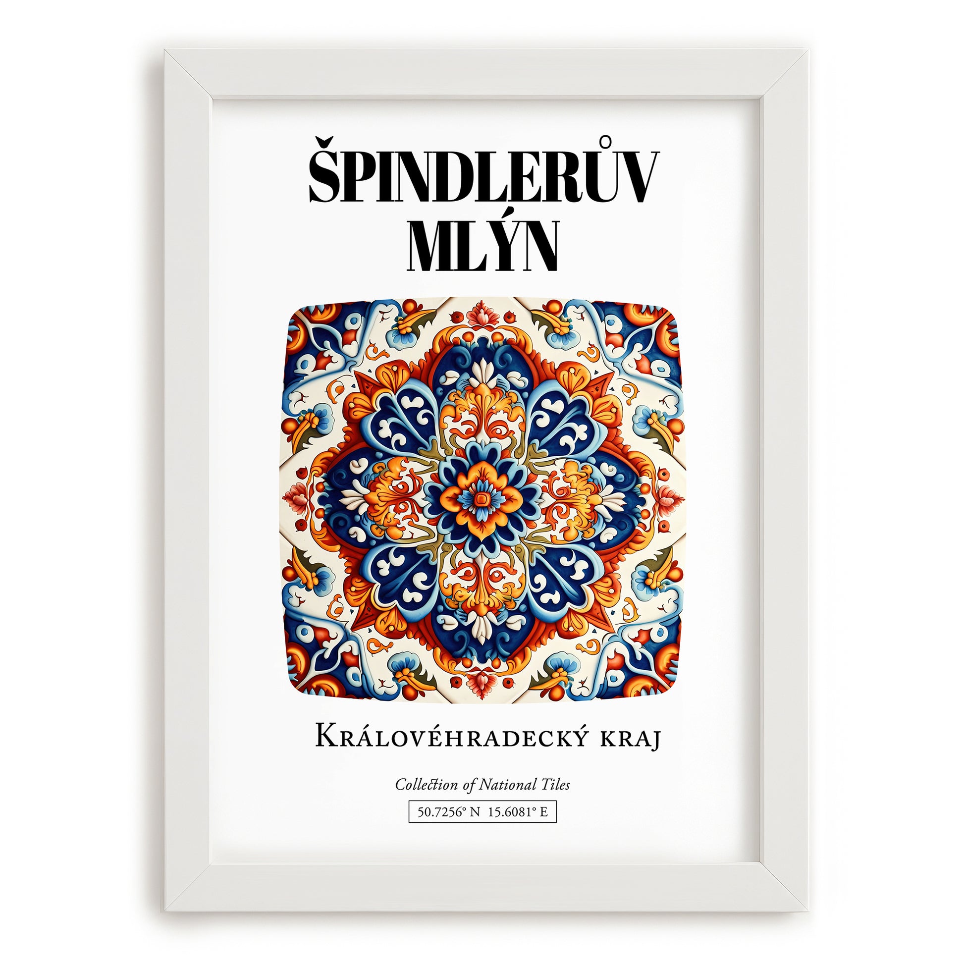 Špindlerův Mlýn, Czech Republic – Travel Destination Art, placed in minimal white frame