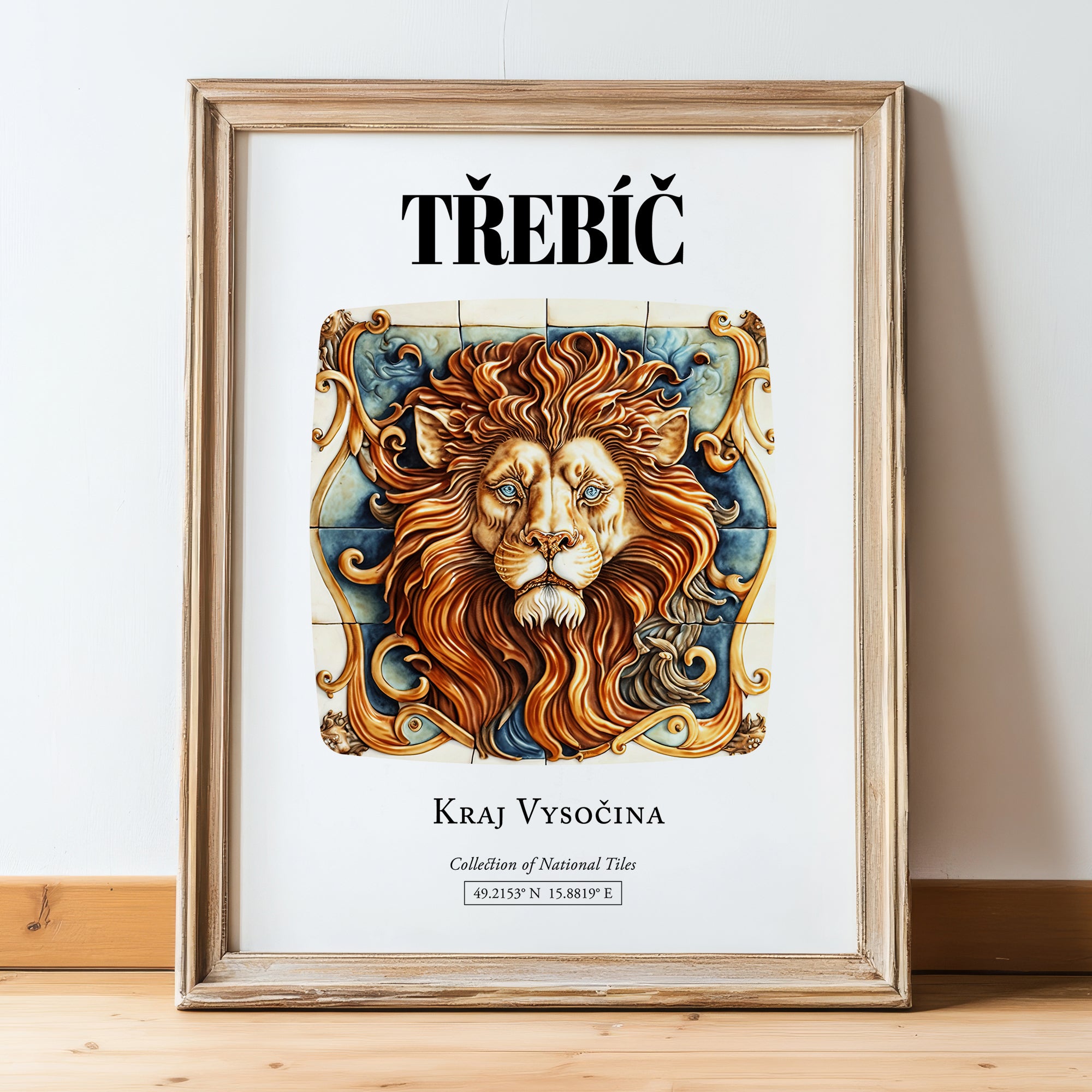 Třebíč, Czech Republic – National Pride Wall Decor, in wooden frame leaning on the floor