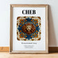 Cheb, Czech Republic – Travel Print, in wooden frame leaning on the floor