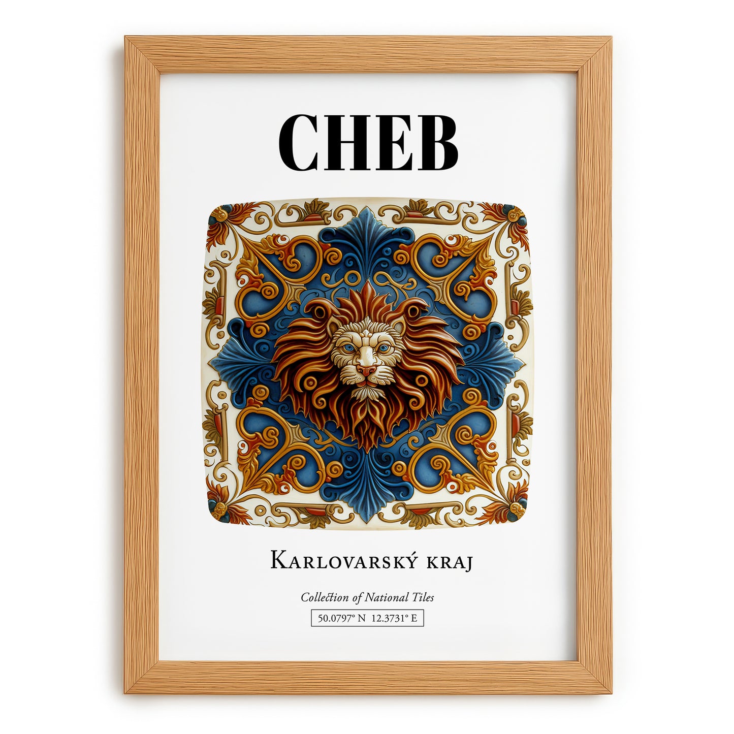 Cheb, Czech Republic – Travel Print, set in oak frame