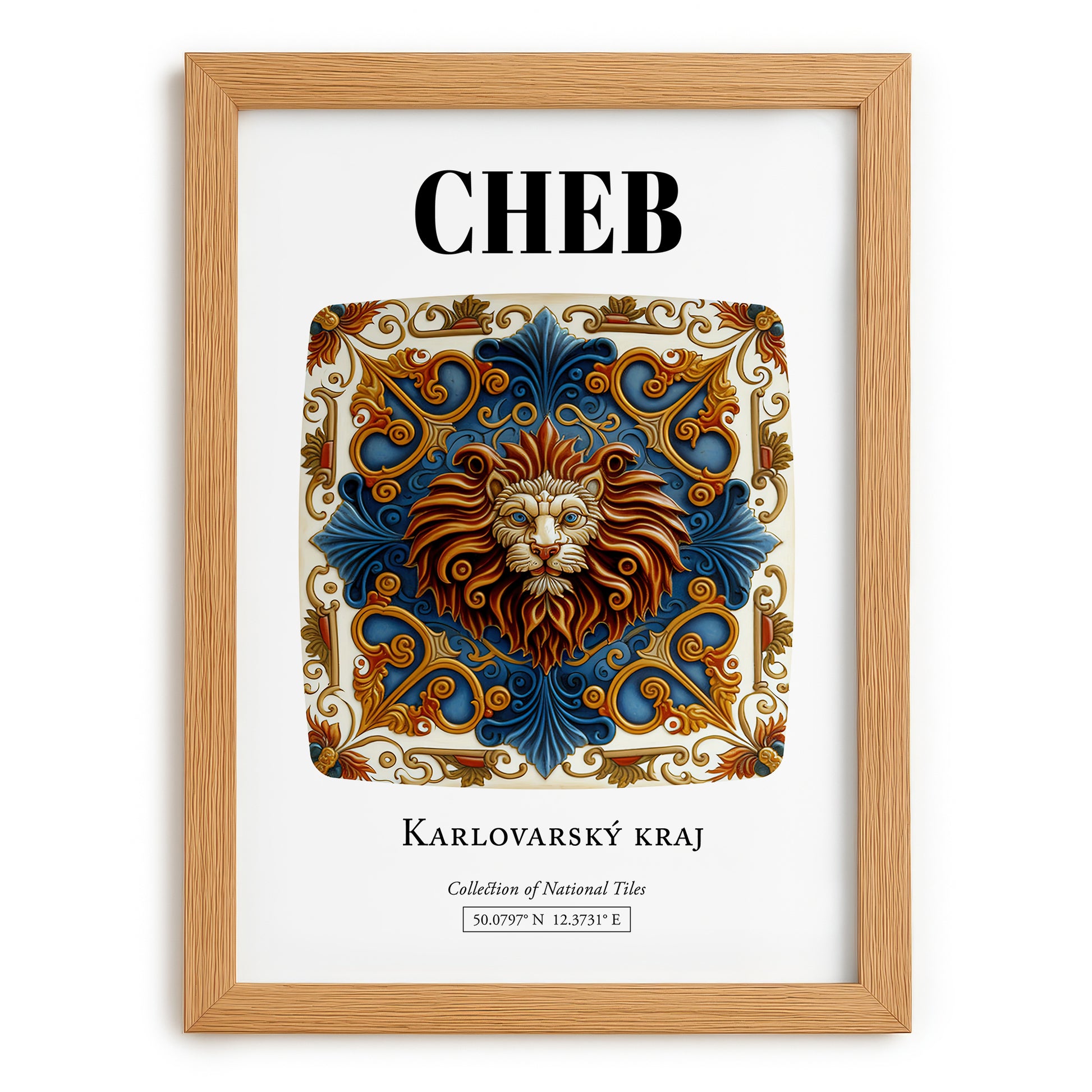 Cheb, Czech Republic – Travel Print, set in oak frame