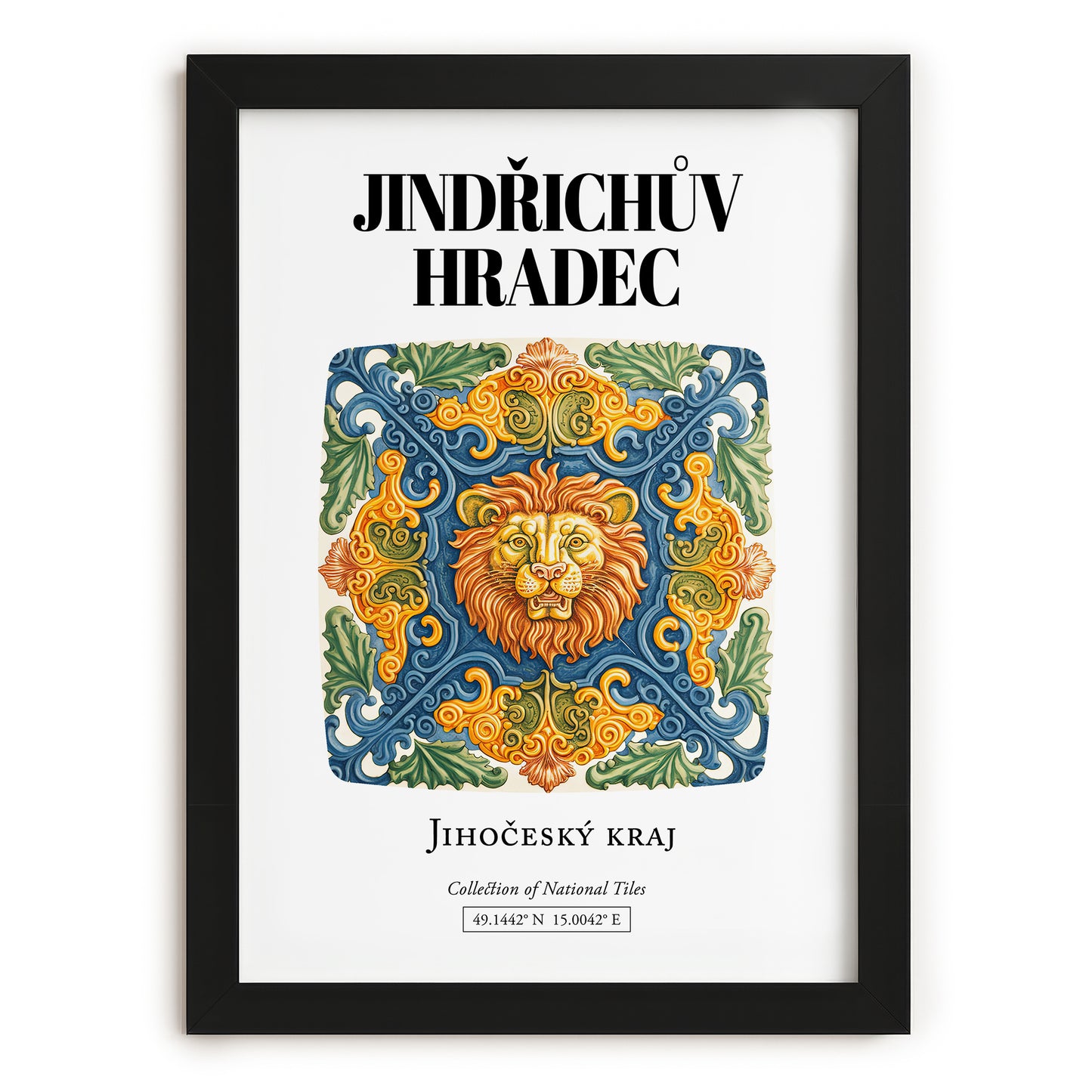 Jindřichův Hradec, Czech Republic – Travel Poster, in sleek black frame